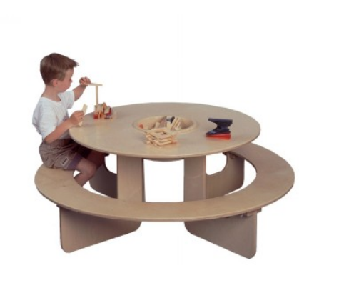 Runder Tisch mit Bank für 6 - 8 Kinder Kita&Co