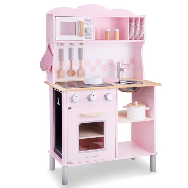 (Rosa) Moderne Kinderküche mit Elektrischem Kochfeld