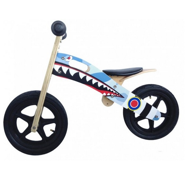 Shark Kinder Balance Bike Laufrad aus Holz