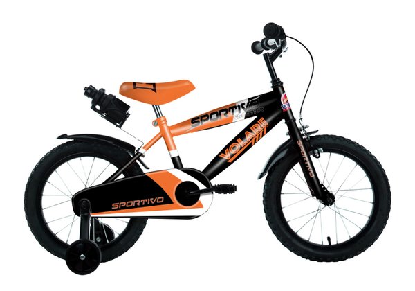 Fahrrad für Jungen 14 Zoll Neon Orange Schwarz