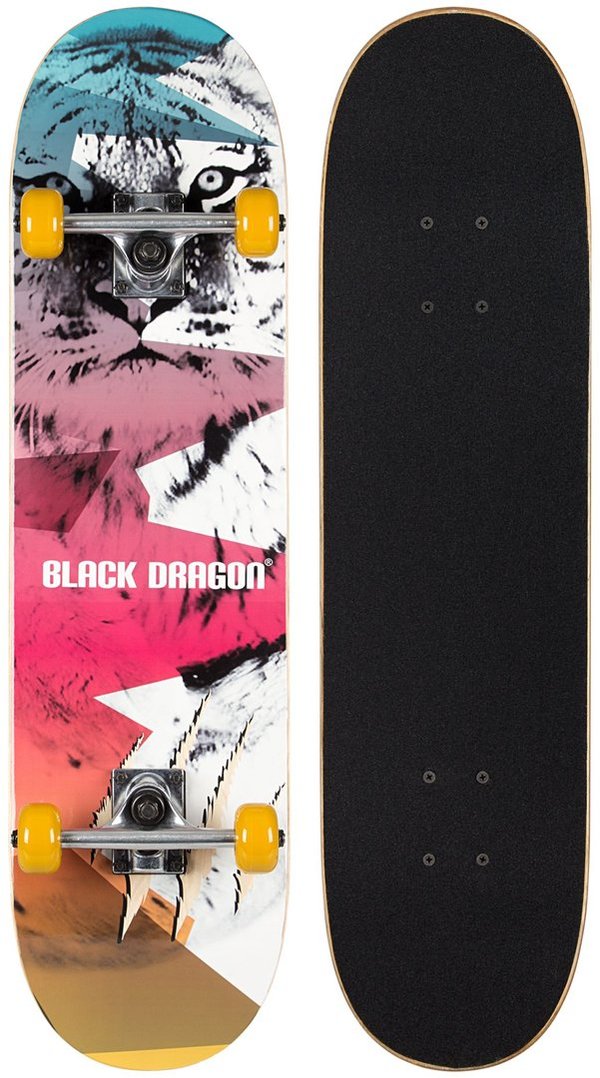 Black Dragon Double Kicktail Skateboard • 8 Schichten Ahornholz  ABEC 5