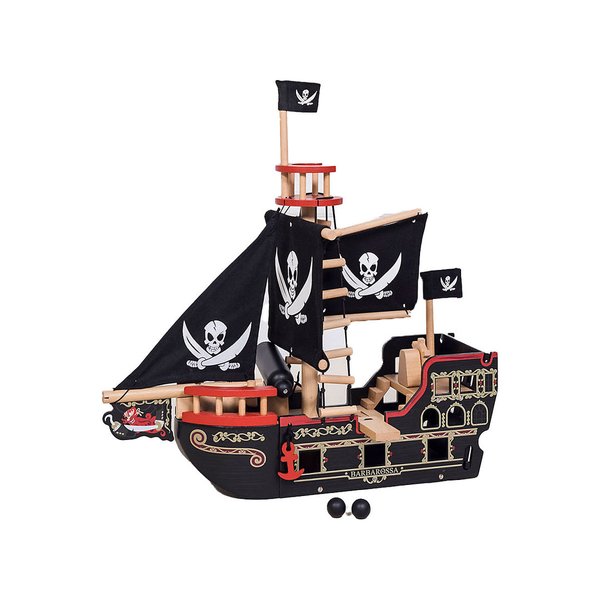 Piratenschiff Spielwelt  aus Holz Barbarossa Piratenschiff